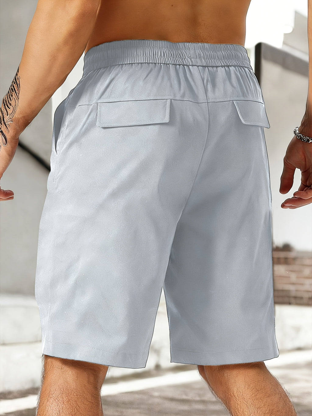 Men'S Summer Fashion Versatile Casual Loose High-End Comfortable Pants Trendy Design with Pockets Drawstring Shorts