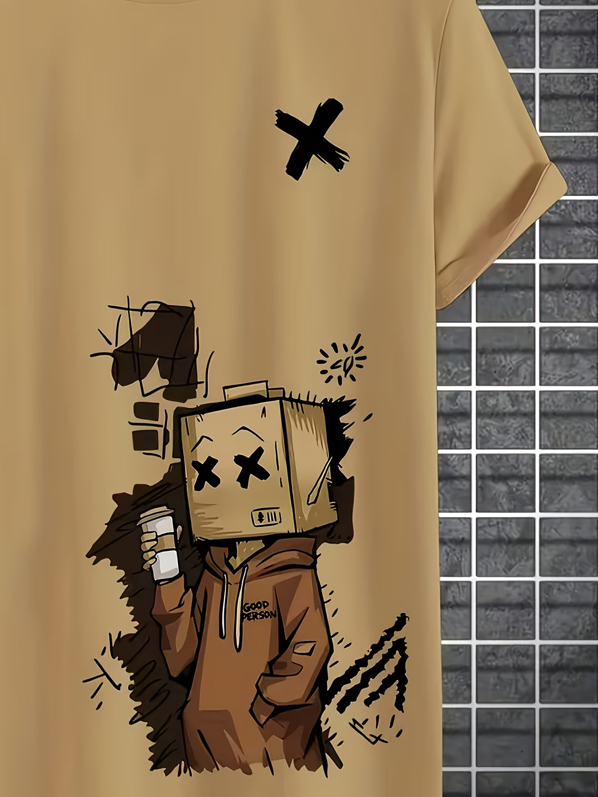 Men's Doll Graffiti T-Shirt / Printed Design - Not Textured / One Short-Sleeve Casual Outdoor Trendy Fashion / Perfect Gift for Friends and Family