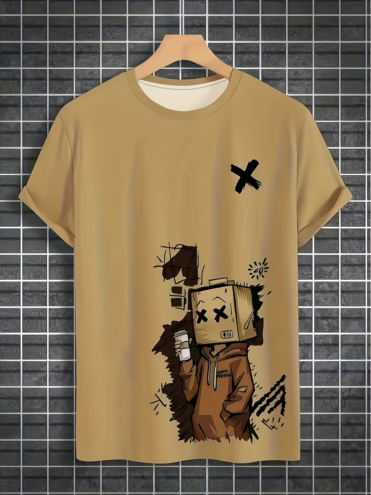 Men's Doll Graffiti T-Shirt / Printed Design - Not Textured / One Short-Sleeve Casual Outdoor Trendy Fashion / Perfect Gift for Friends and Family
