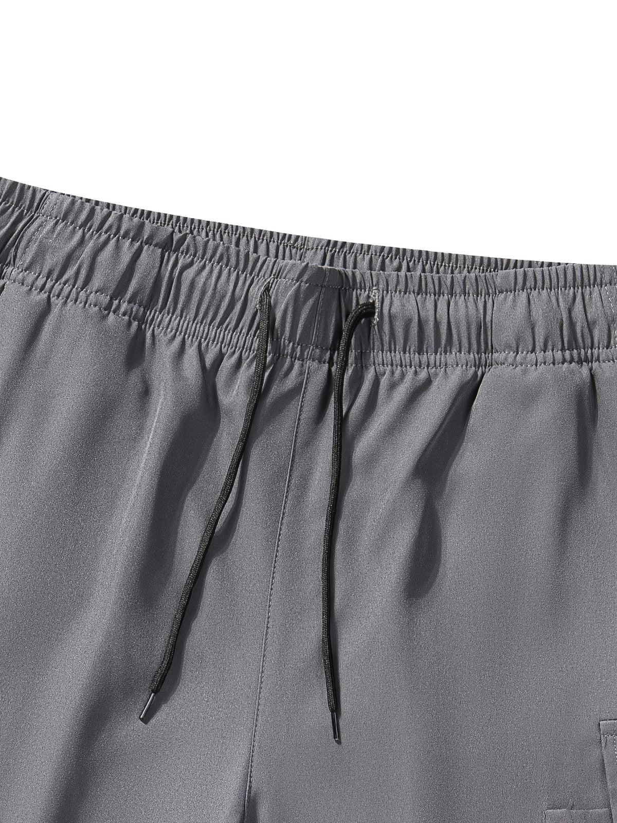 Men'S Functional Style Trendy Shorts, Summer Loose Straight-Pocket Drawstring Elastic Shorts, Fashionable Minimalist Versatile